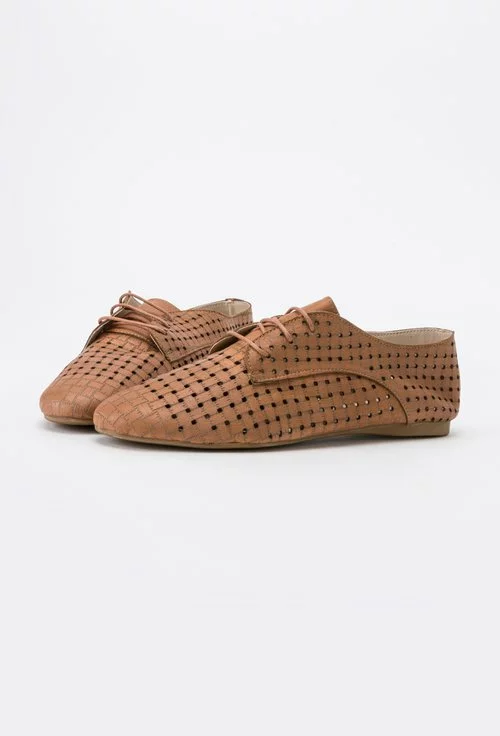 Pantofi maro din piele naturala Hazelnuts