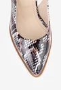 Pantofi multicolori cu imprimeu snake din piele lacuita