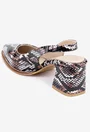 Pantofi multicolori cu imprimeu snake din piele lacuita