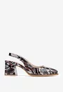 Pantofi multicolori cu imprimeu snake din piele lacuita