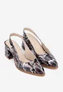 Pantofi multicolori cu imprimeu snake din piele lacuita