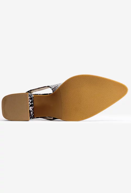Pantofi multicolori cu imprimeu snake din piele lacuita