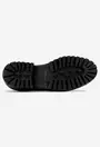 Pantofi negri din piele cu accesoriu lant