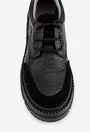 Pantofi negri din piele cu insertii piele intoarsa