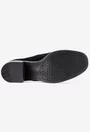 Pantofi negri din piele intoarsa cu siret si elastic