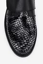 Pantofi negri din piele model snake