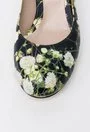 Pantofi negri din piele naturala cu imprimeu floral Adele