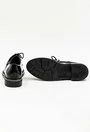 Pantofi negri din piele naturala lacuita cu detaliu cu fermoar