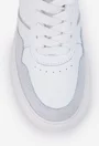 Pantofi NUR albi cu detalii gri din piele cu siret