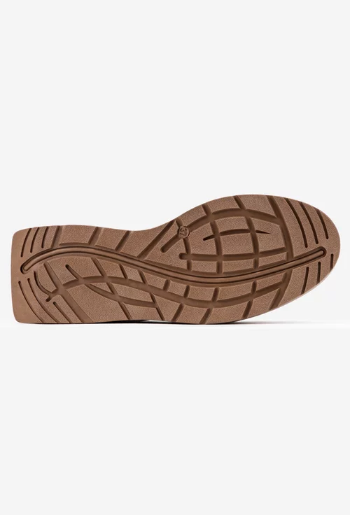 Pantofi NUR bej din piele cu detalii snake print