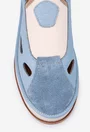 Pantofi NUR din piele bleu cu decupaje
