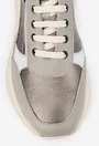 Pantofi NUR din piele cu siret si fermoar lateral