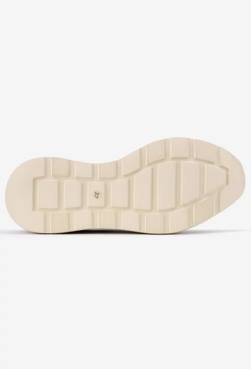 Pantofi NUR din piele cu siret si fermoar lateral