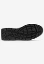 Pantofi NUR din piele texturata neagra cu model perforat
