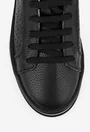 Pantofi NUR din piele texturata neagra cu model perforat