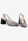 Pantofi NUR multicolori din piele cu model snake