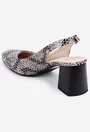 Pantofi NUR multicolori din piele cu model snake