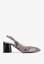 Pantofi NUR multicolori din piele cu model snake