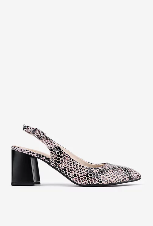 Pantofi NUR multicolori din piele cu model snake
