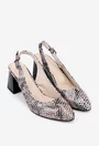 Pantofi NUR multicolori din piele cu model snake