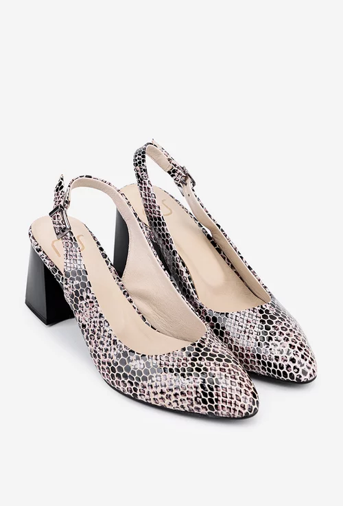 Pantofi NUR multicolori din piele cu model snake