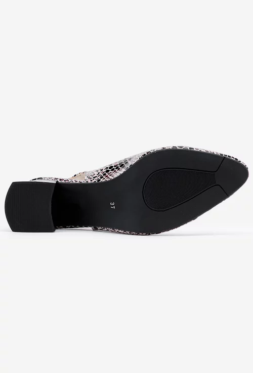 Pantofi NUR multicolori din piele cu model snake