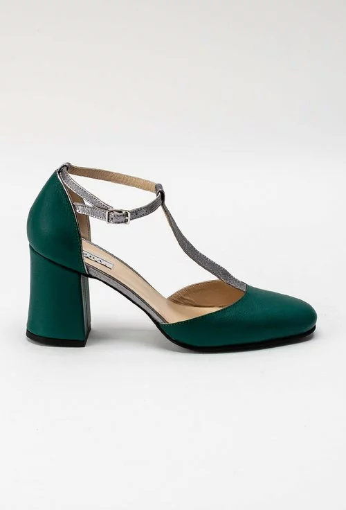 Pantofi office verzi din piele naturala Misty