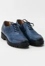 Pantofi Oxford albastri din piele naturala Corint