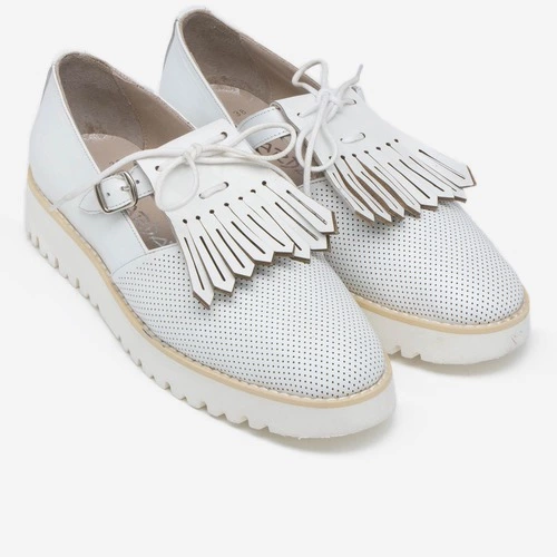 Pantofi albi din piele naturala Aramis
