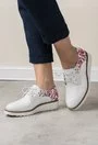 Pantofi Oxford albi din piele naturala cu imprimeu floral colorat Cintya