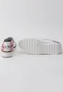 Pantofi Oxford albi din piele naturala cu imprimeu floral colorat Cintya