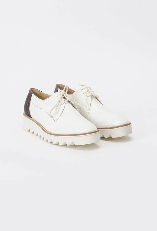 Pantofi Oxford albi din piele naturala Steve