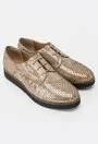 Pantofi Oxford aurii din piele naturala Merida