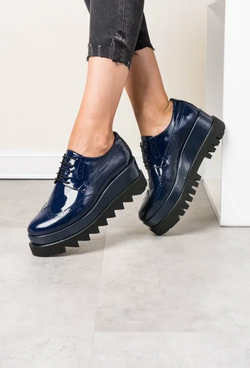 Pantofi Oxford bleumarin Linda