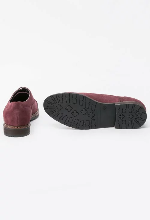 Pantofi Oxford bordo din piele naturala Eveline