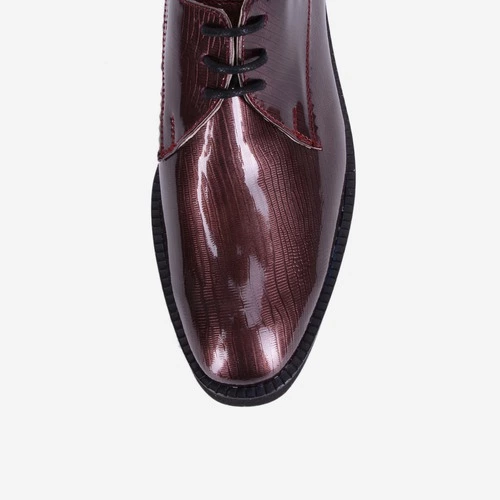 Pantofi Oxford bordo din piele naturala Poirot