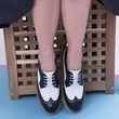 Pantofi Oxford din piele naturala albi cu navy Kinley