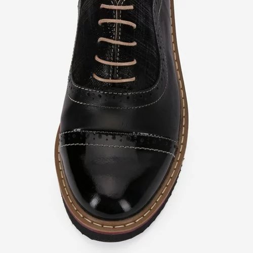 Pantofi Oxford din piele naturala negri Alida