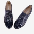 Pantofi Oxford din piele naturala bleumarin cu imprimeu tip piele de reptila Monique