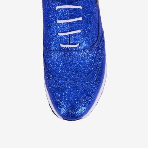Pantofi Oxford din piele naturala albastri Stars
