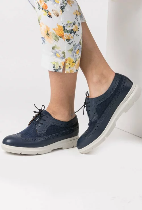 Pantofi Oxford navy din piele naturala Liza
