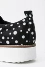Pantofi Oxford negri cu buline albe din piele naturala Elisa