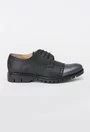 Pantofi Oxford negri cu navy sidefat din piele naturala Teona
