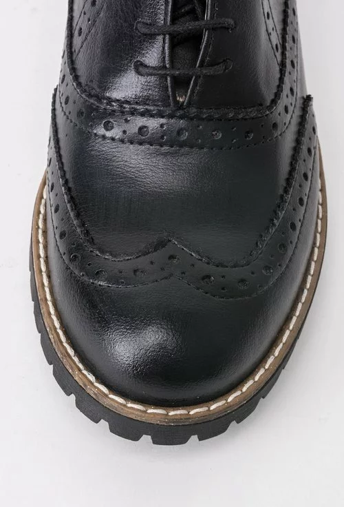 Pantofi Oxford negri din piele naturala Liza