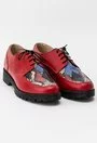 Pantofi Oxford rosii din piele naturala Selvila