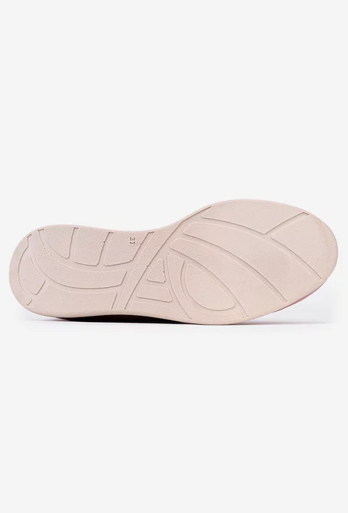 Pantofi roz pudra din piele intoarsa cu elastic