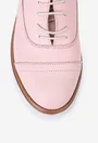 Pantofi roz pudra din piele naturala cu siret