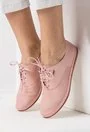 Pantofi roz pudra din piele naturala Sundance