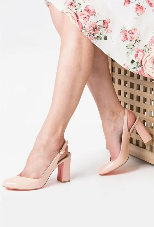 Pantofi roz pudra din piele naturala Yanick