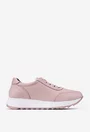 Pantofi roz pudra realizati din piele naturala